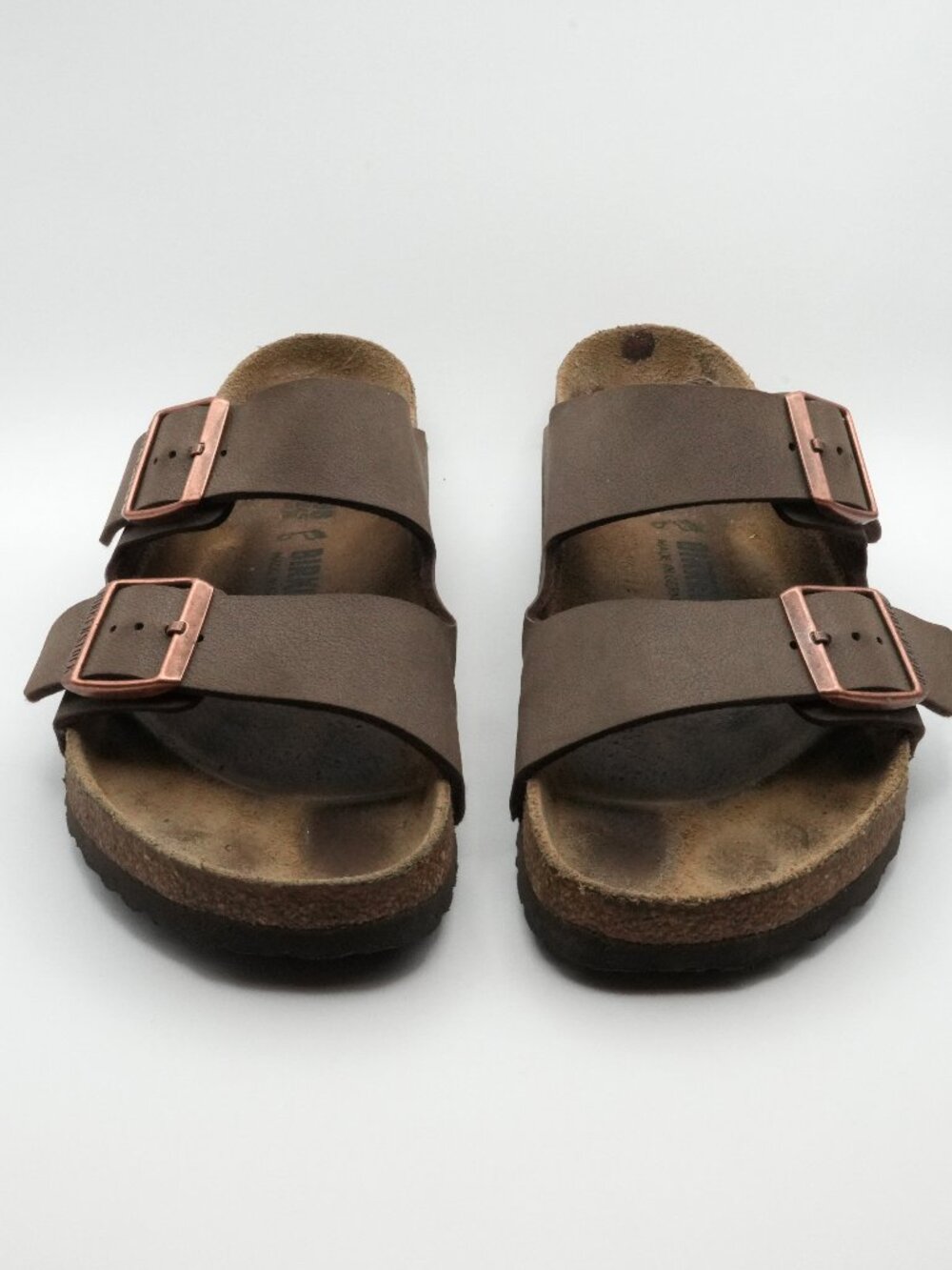 Birkenstock Arizona Sandals Mocha Brown Birkibuc 2 Strap Slides Size EU 39 W8 M6